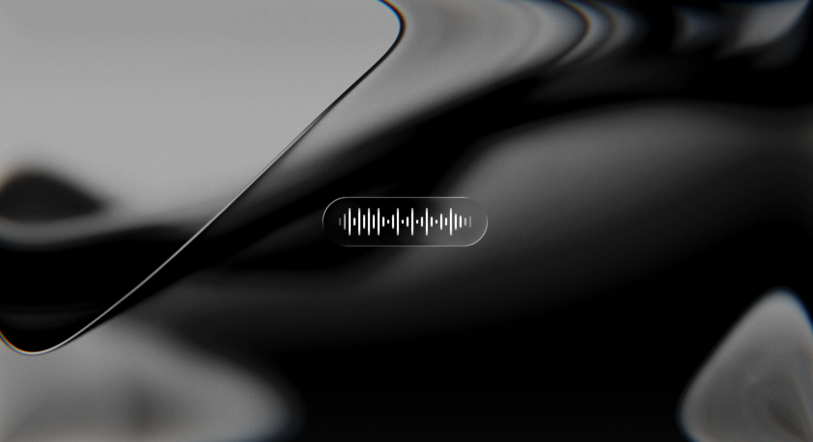 The Dictation Pill floating on a wallpaper
