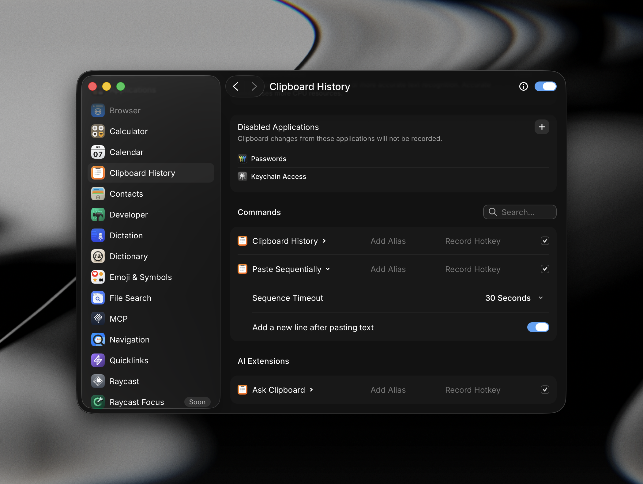 Paste Sequentially settings
