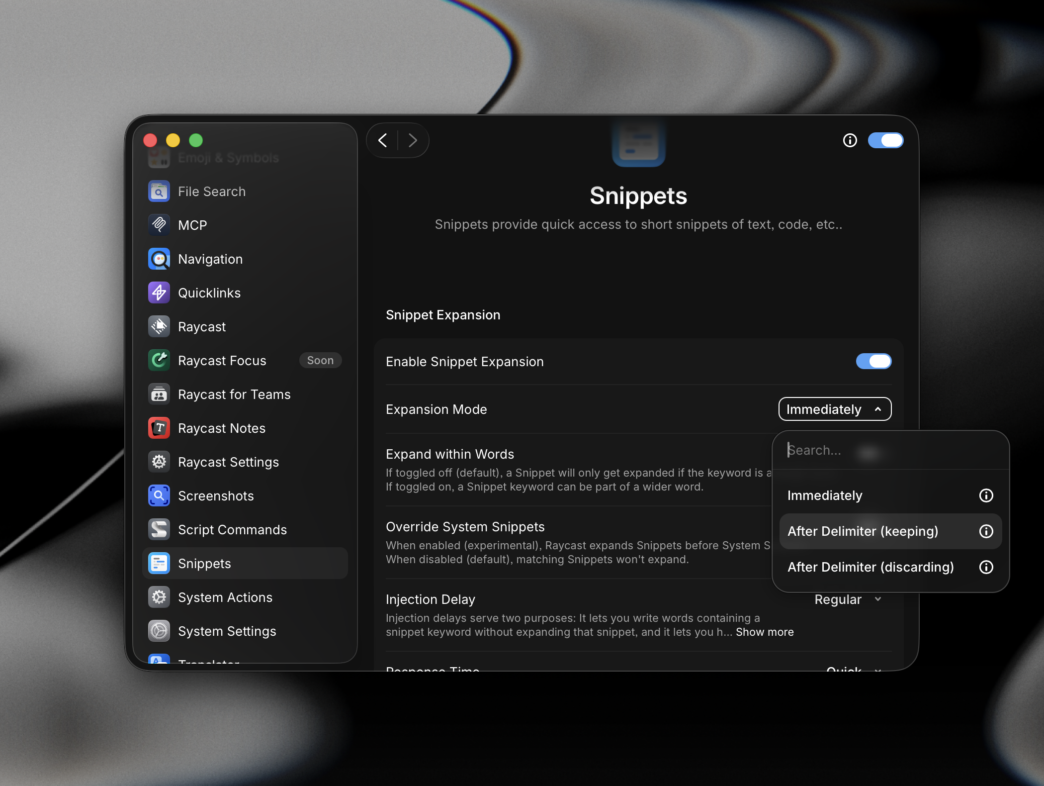 Expansion Mode options