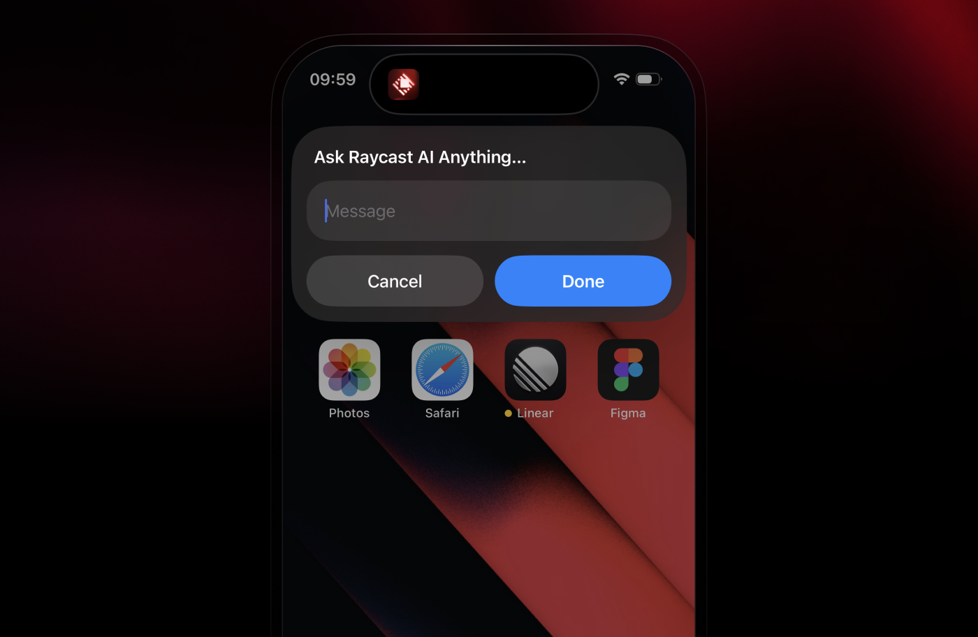 Ask AI assigned to the iPhone Action Button