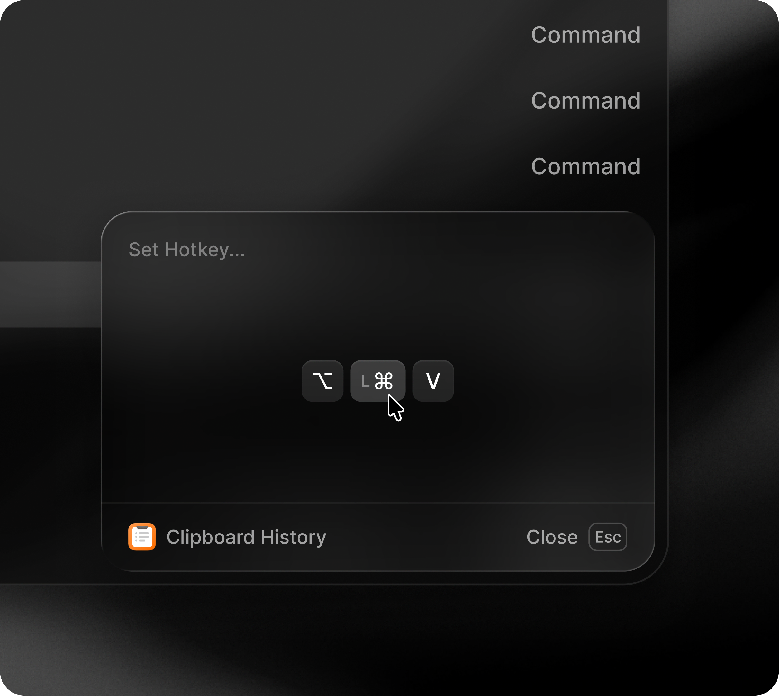 Hotkey recorder in Raycast v2